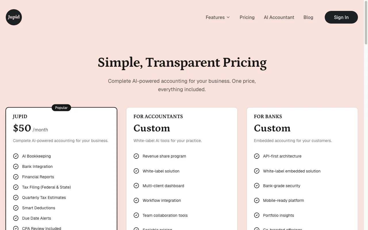 Jupid — pricing page