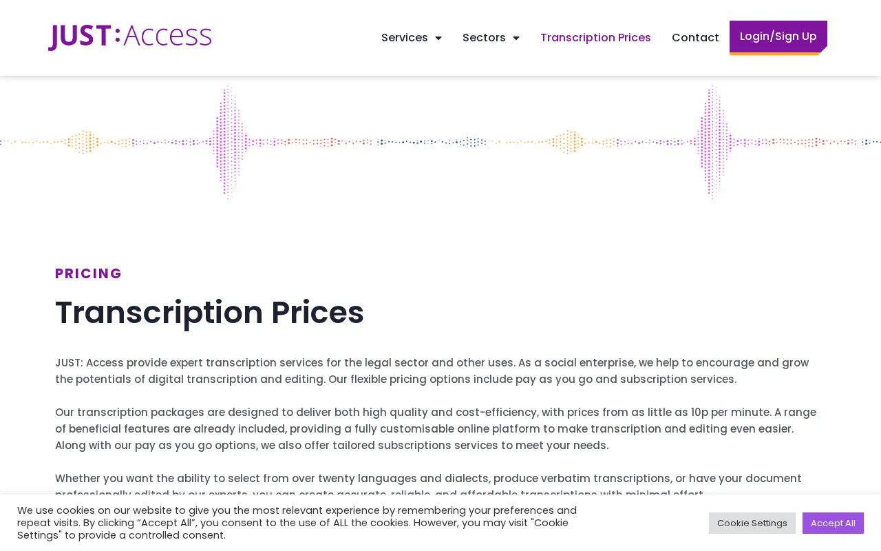 JUST — pricing page