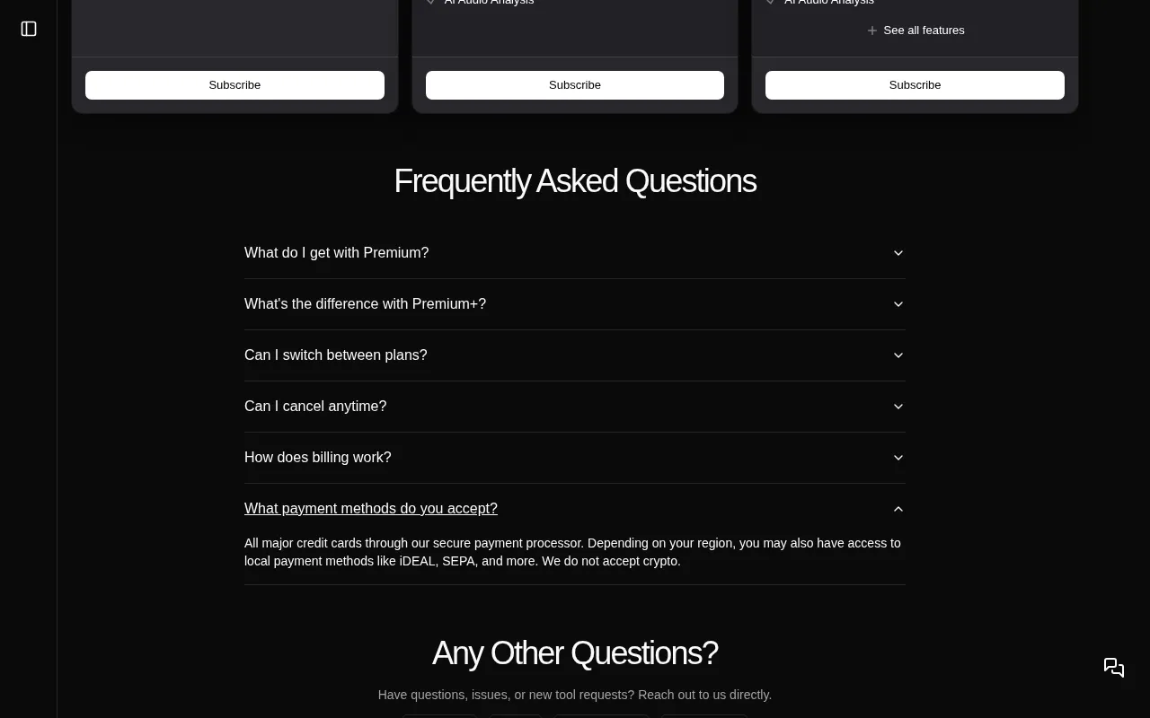Just build things — pricing page