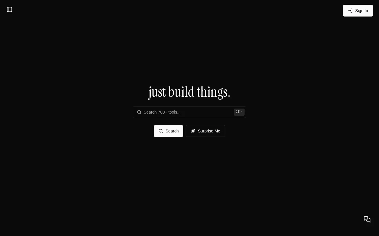 Just build things — preview screenshot