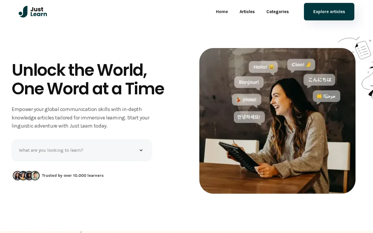 Just Learn — preview screenshot