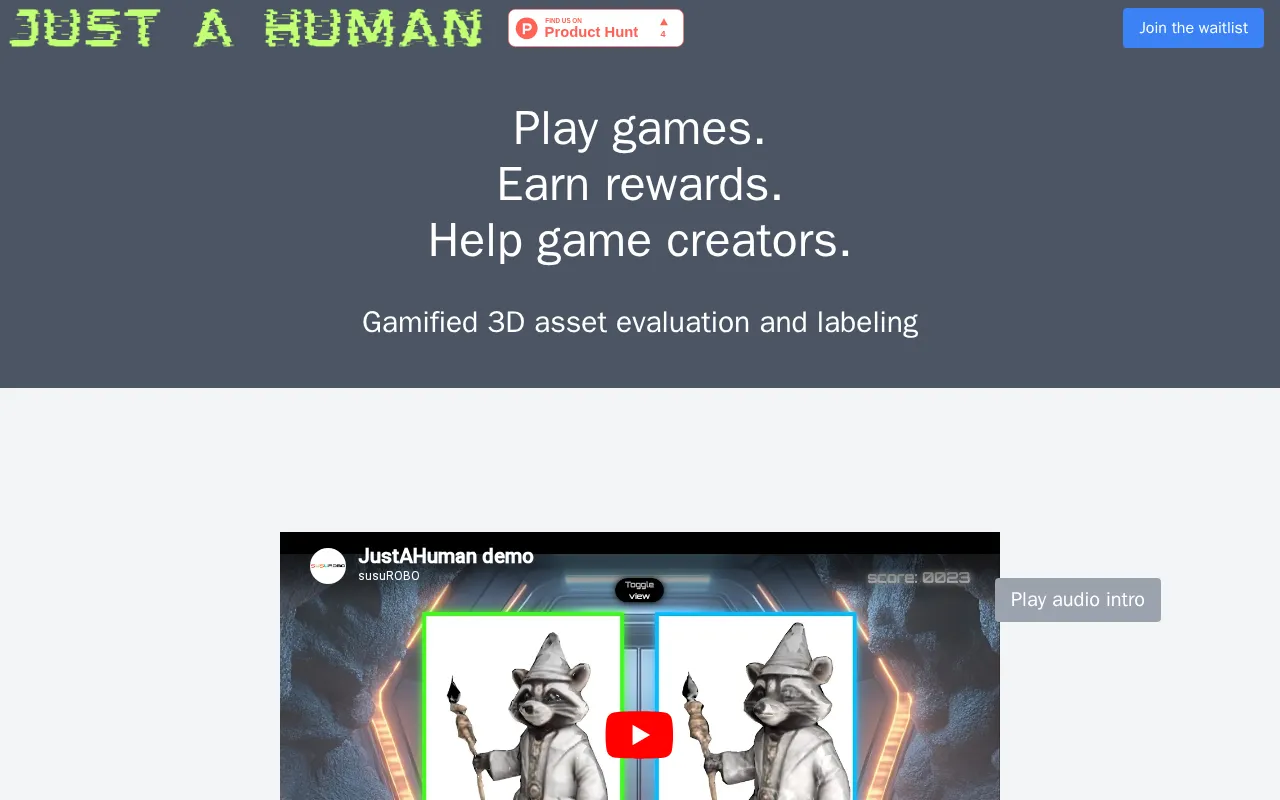 JustAHuman — preview screenshot