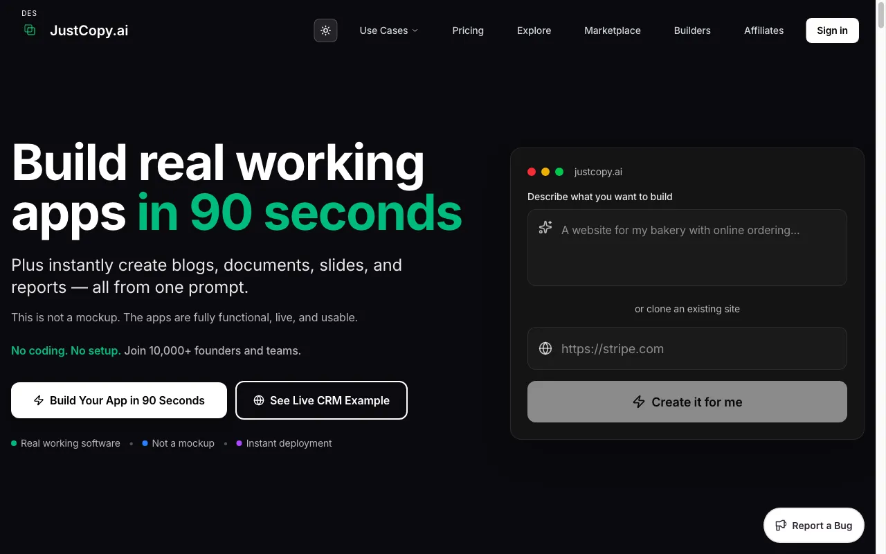 JustCopy.ai — preview screenshot