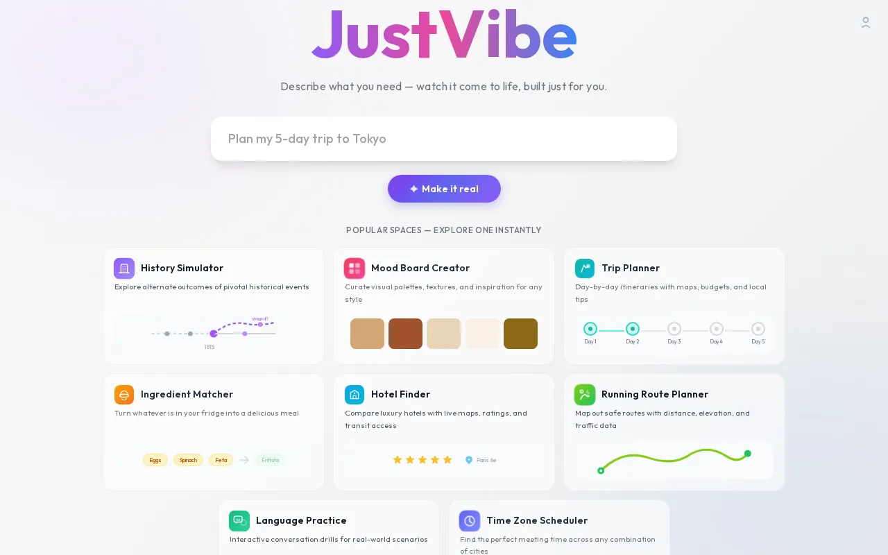 JustVibe — preview screenshot