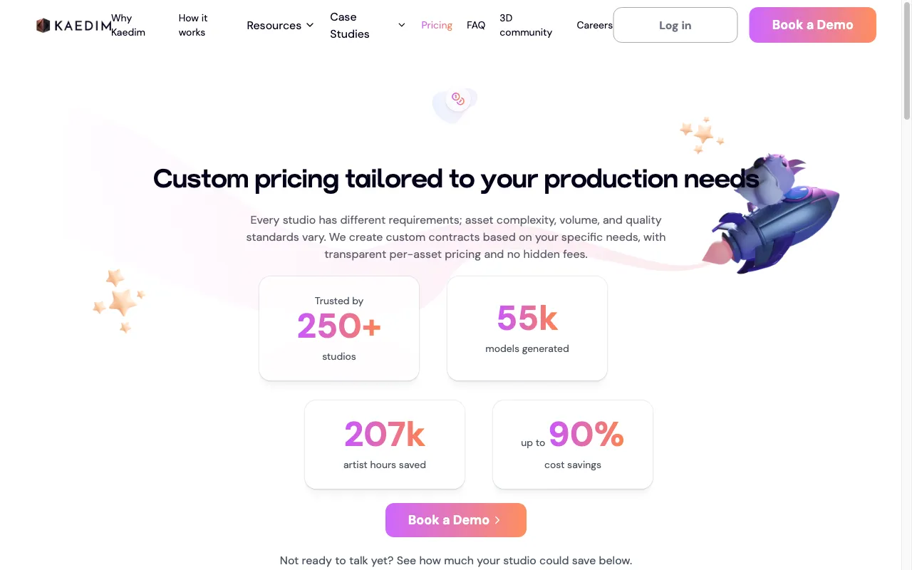Kaedim — pricing page