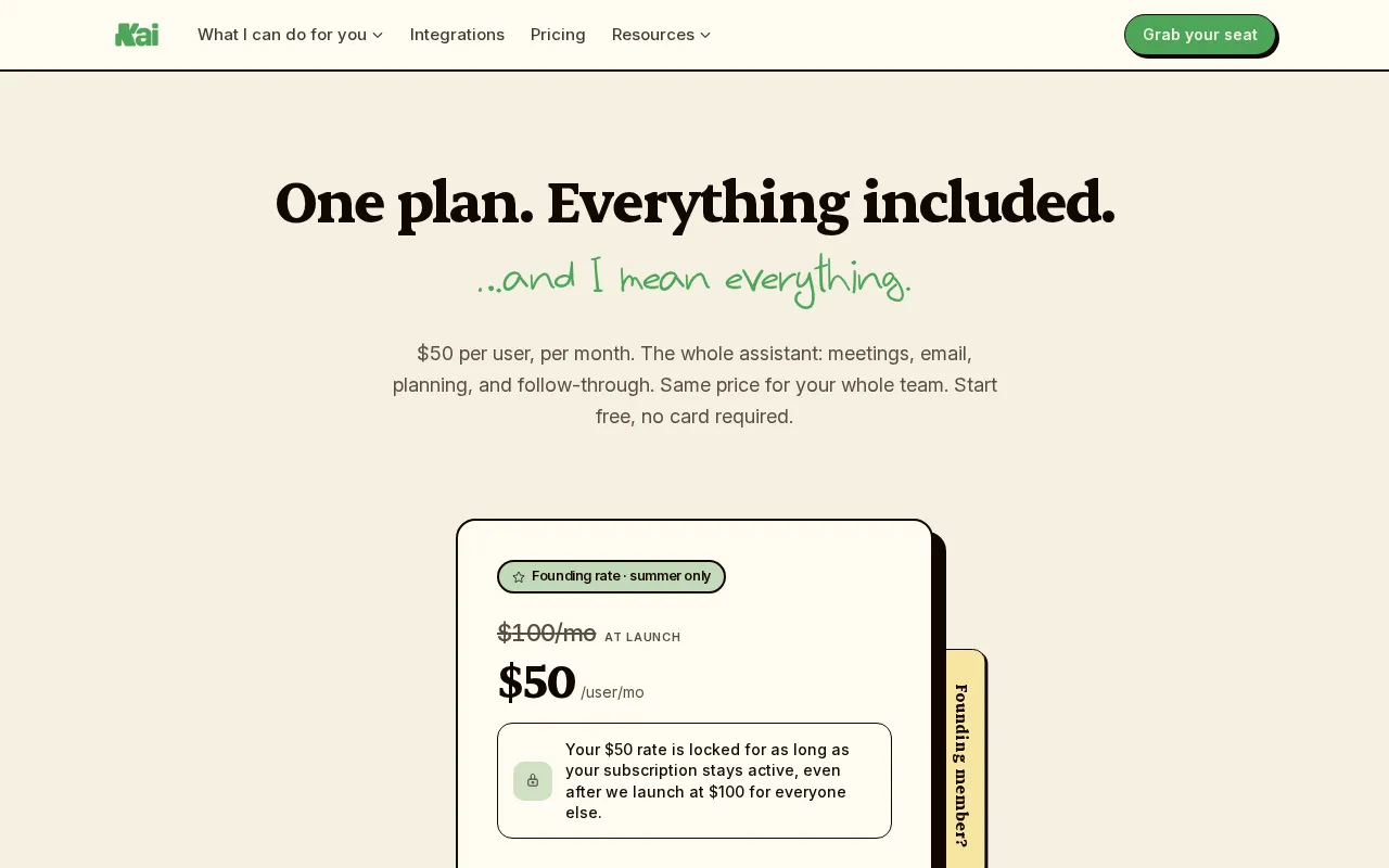Kai by Morgen — pricing page