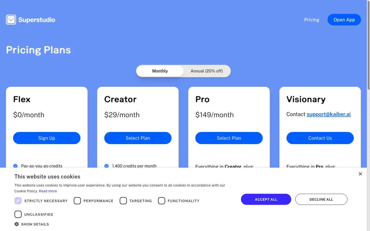 Kaiber — pricing page