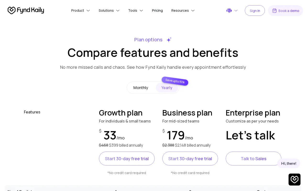 Kaily — pricing page