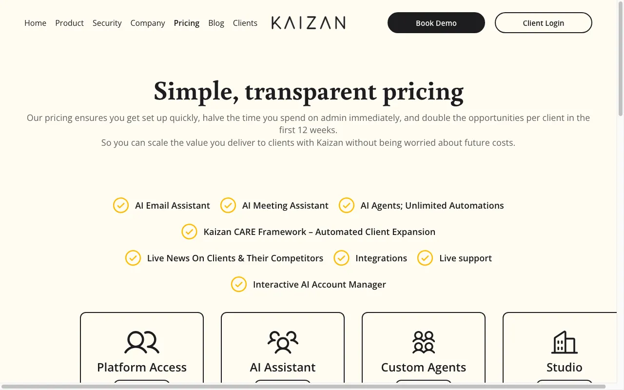Kaizan — pricing page