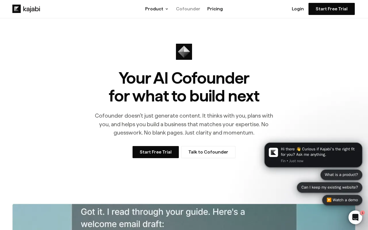 Kajabi AI Cofounder — preview screenshot