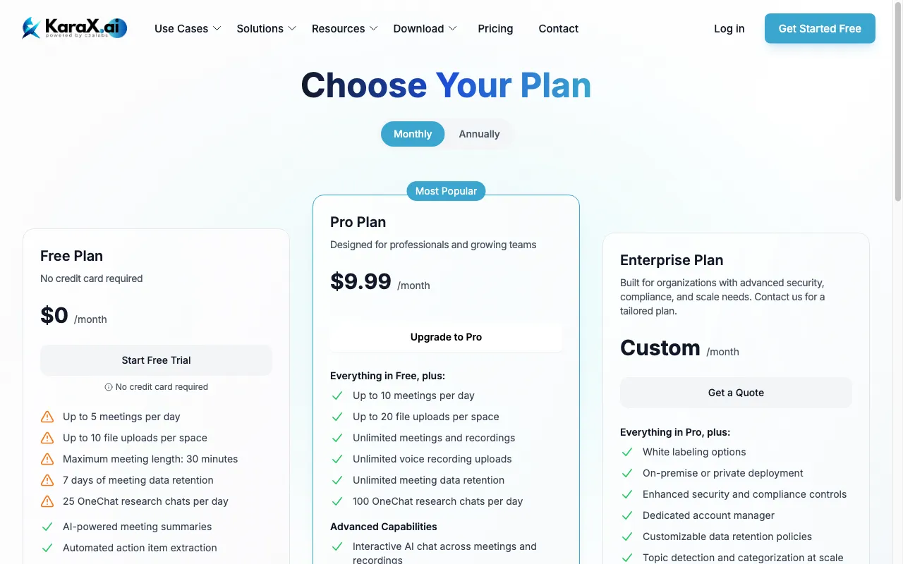 karax.ai — pricing page