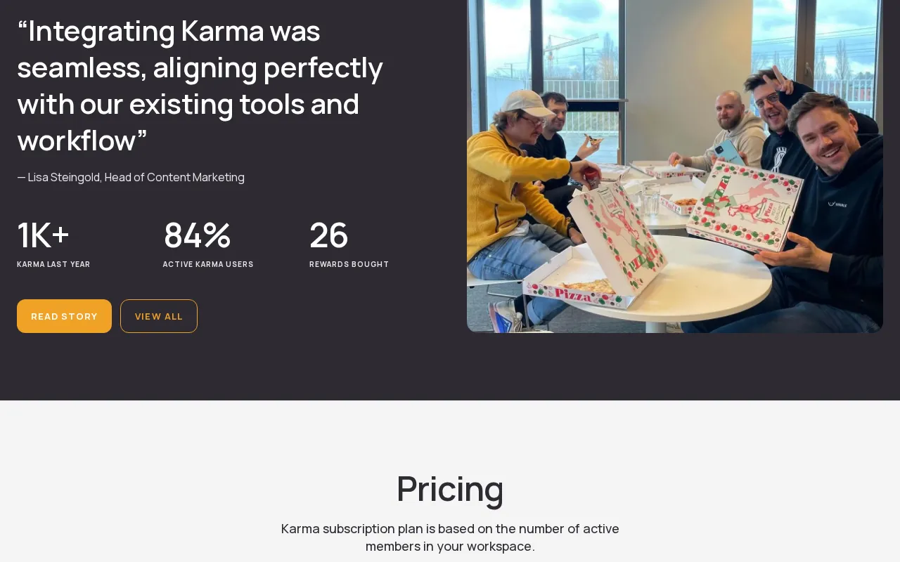 Karma — pricing page