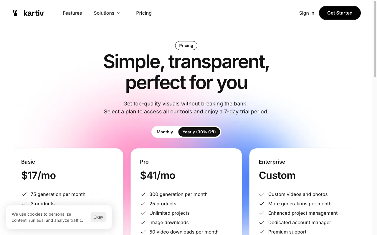 Kartiv — pricing page