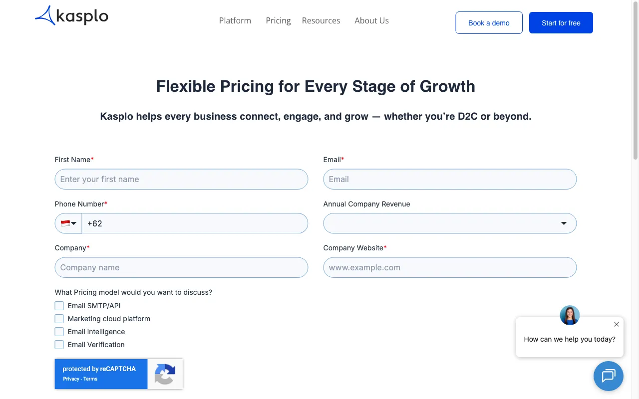 Kasplo: All-in-One Marketing Automation & Retention Platform for Businesses — pricing page