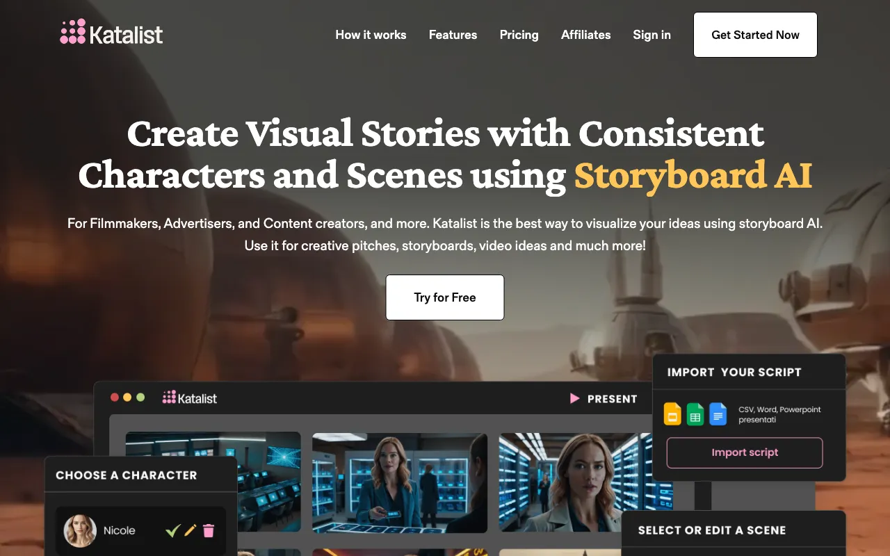 Katalist AI Storytelling Studio — preview screenshot