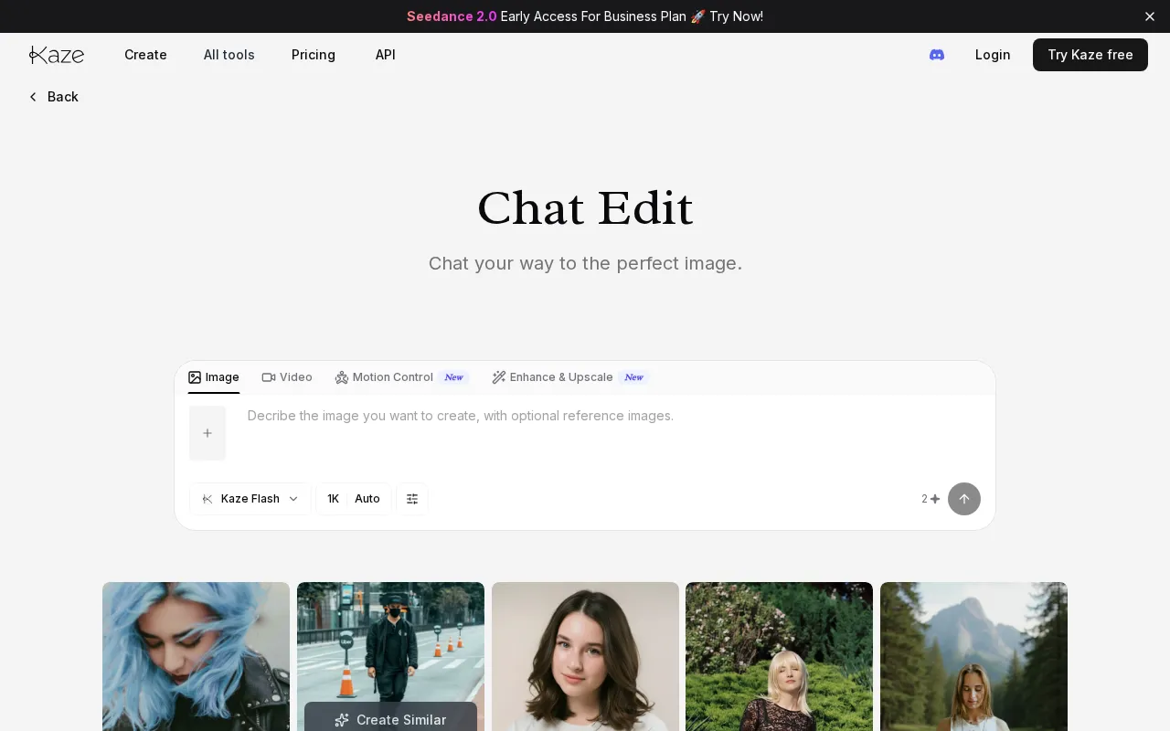 Kaze.ai Chat AI image editor — preview screenshot