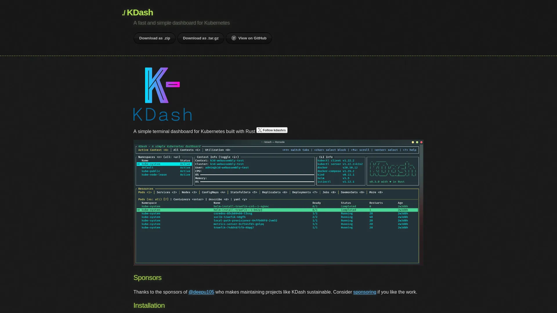 KDash — preview screenshot