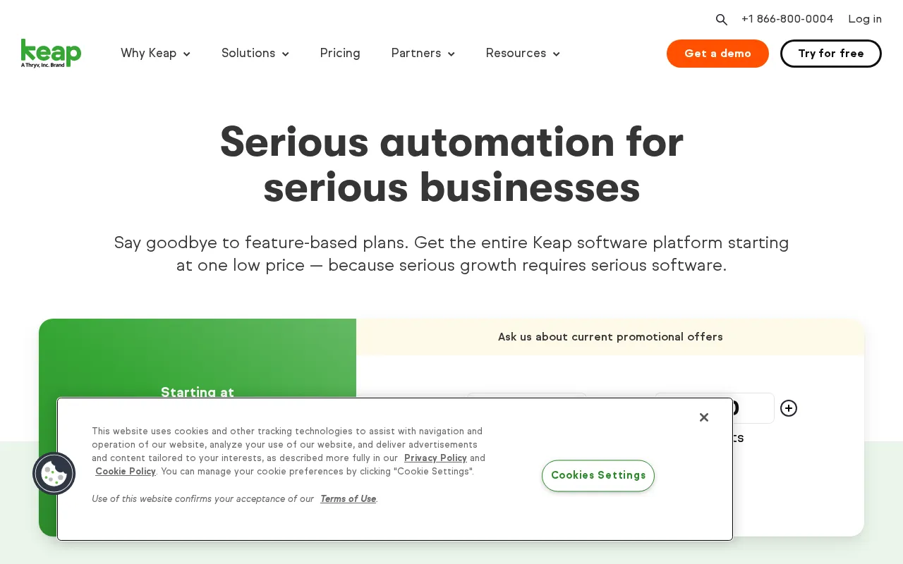Keap — pricing page