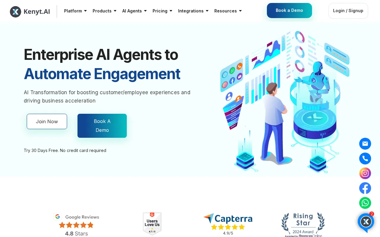 Kenyt.AI - AI Agents for Customer Engagement Automation — preview screenshot
