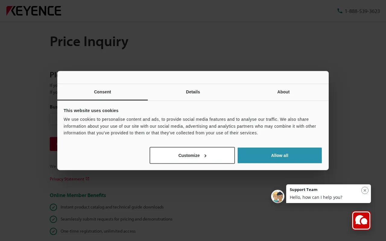 KEYENCE CORPORATION OF AMERICA — pricing page