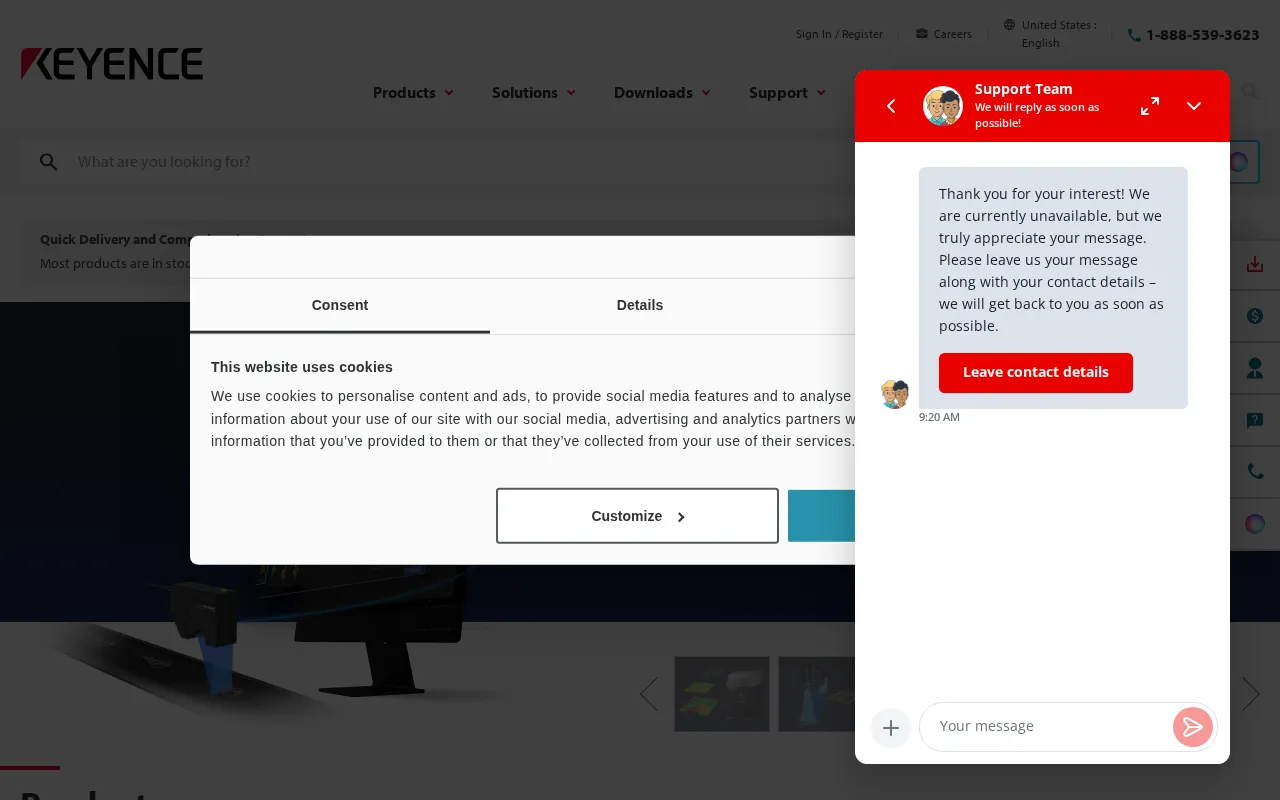 KEYENCE CORPORATION OF AMERICA — preview screenshot