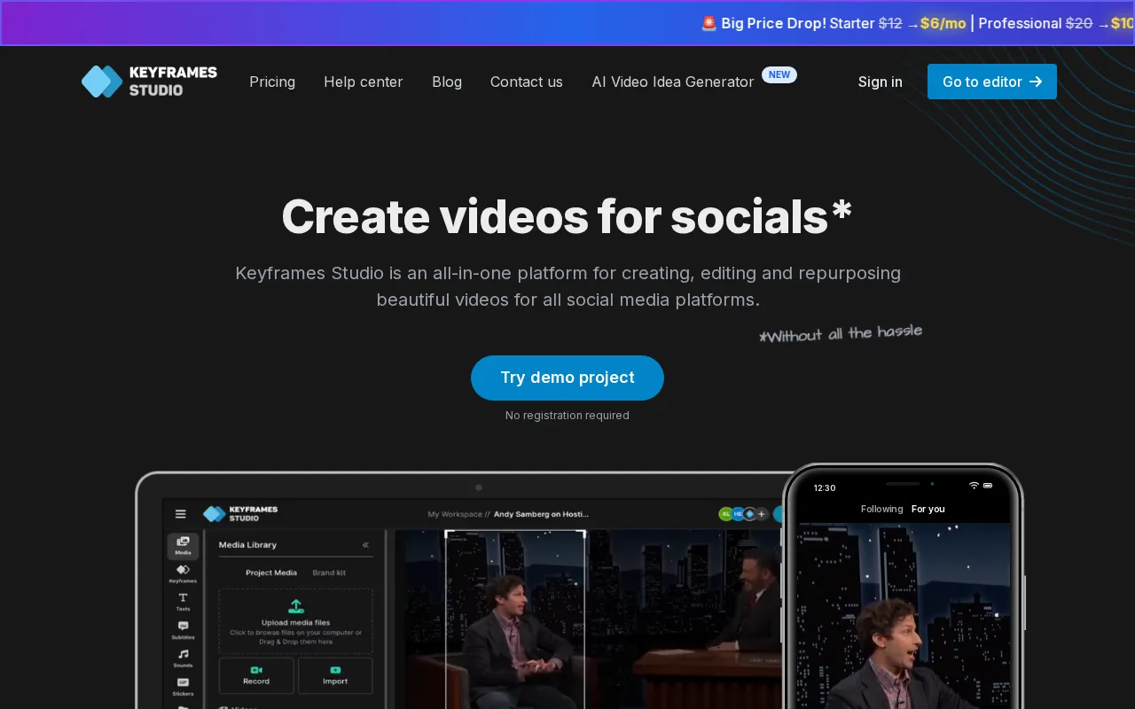 Keyframes Studio — preview screenshot