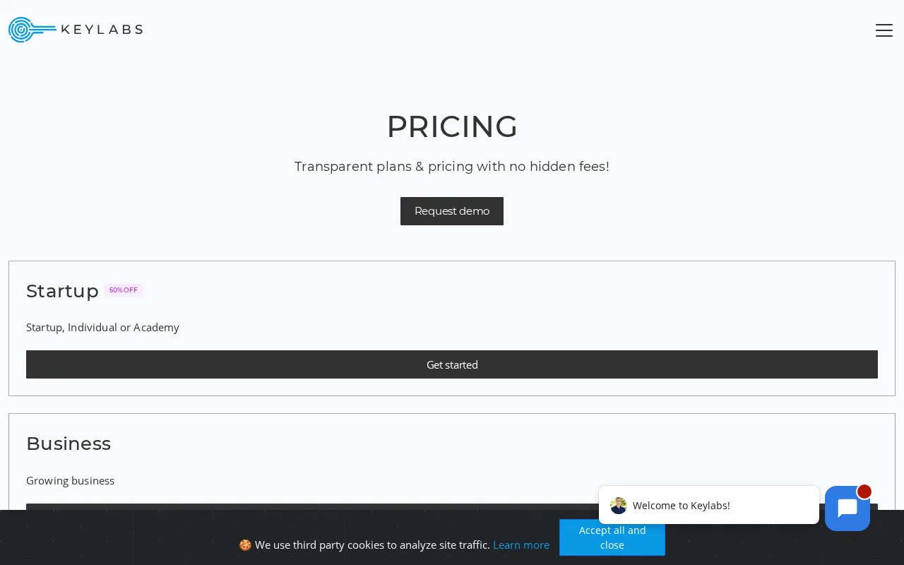 Keylabs — pricing page