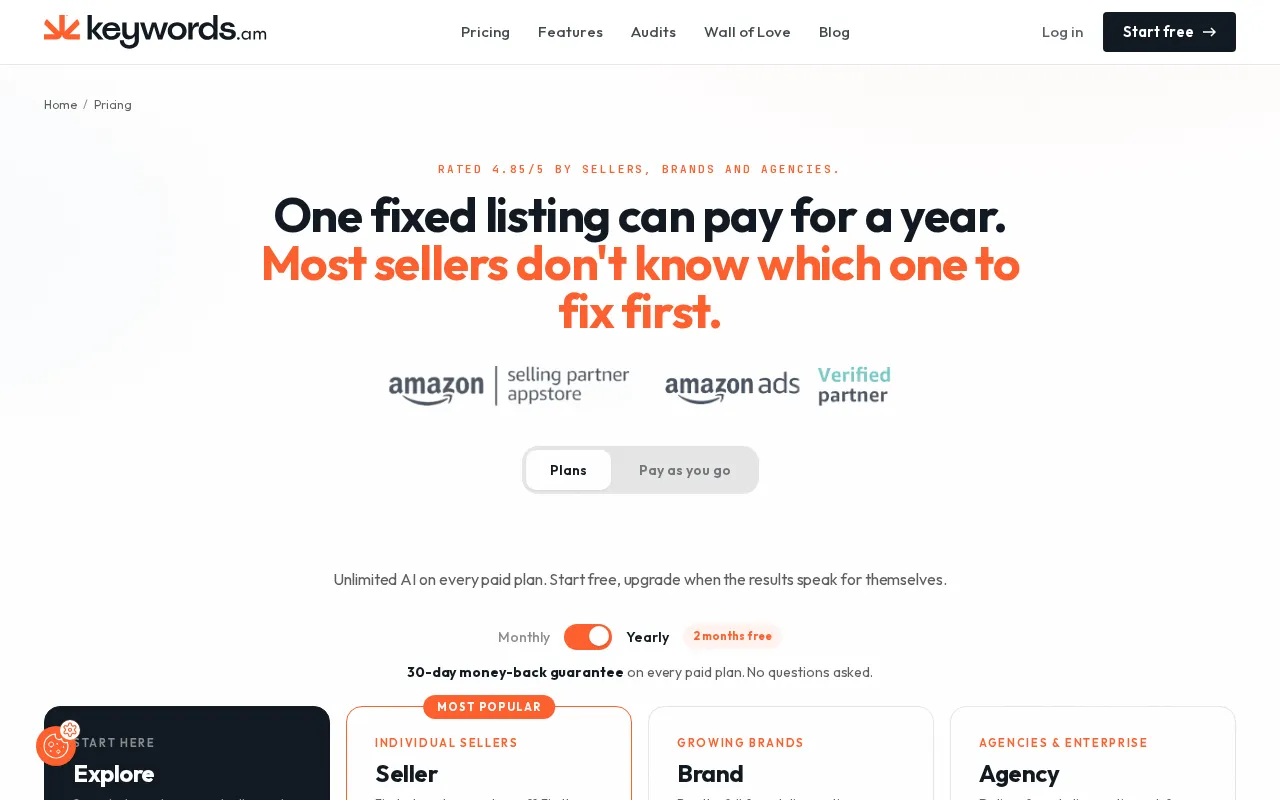 Keywords.am — pricing page