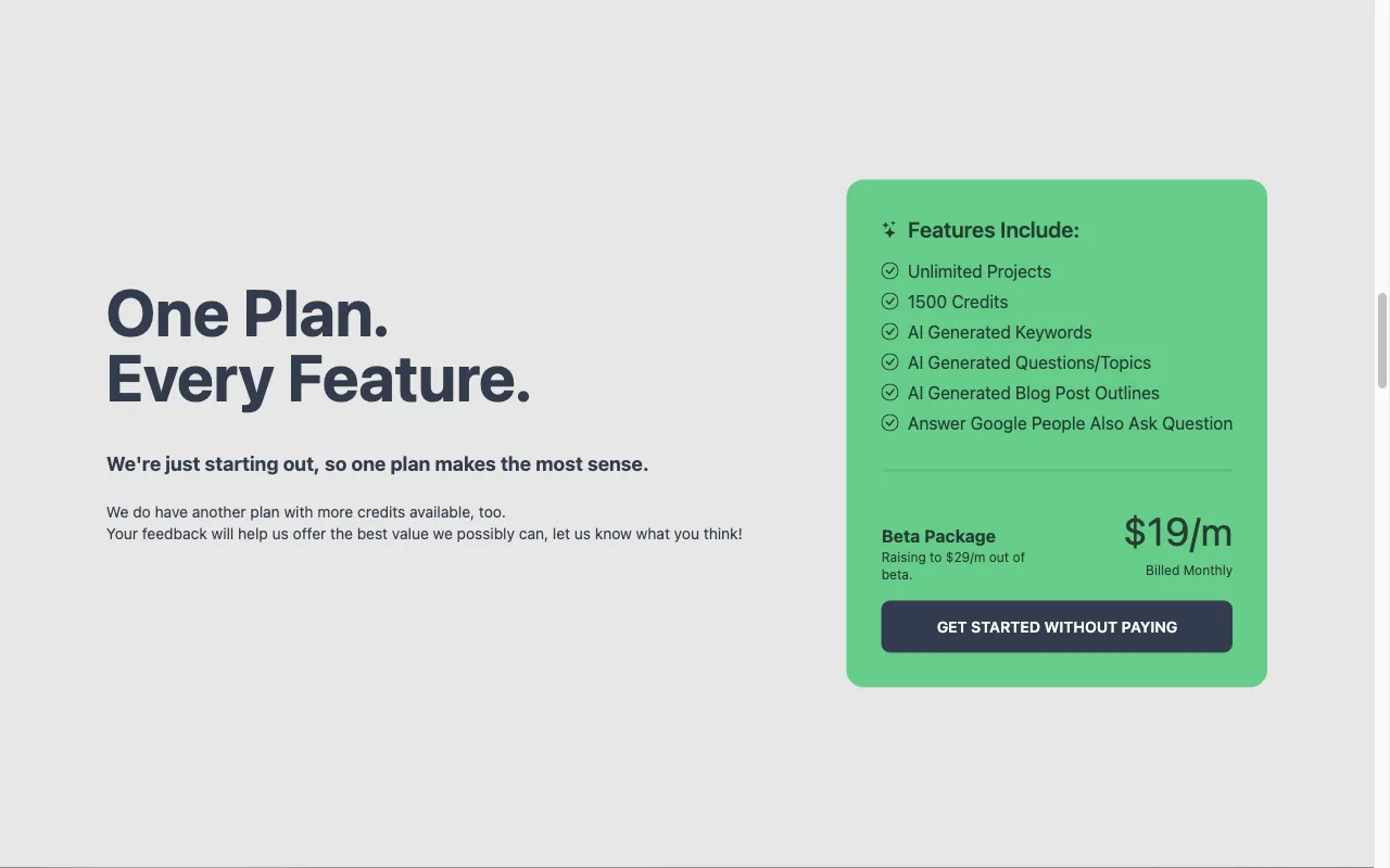 Keywrds.ai — pricing page