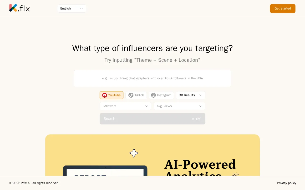 Kflx AI — pricing page