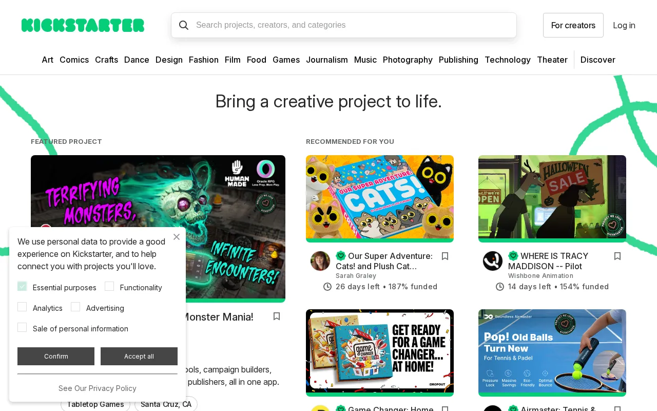 Kickstarter — preview screenshot