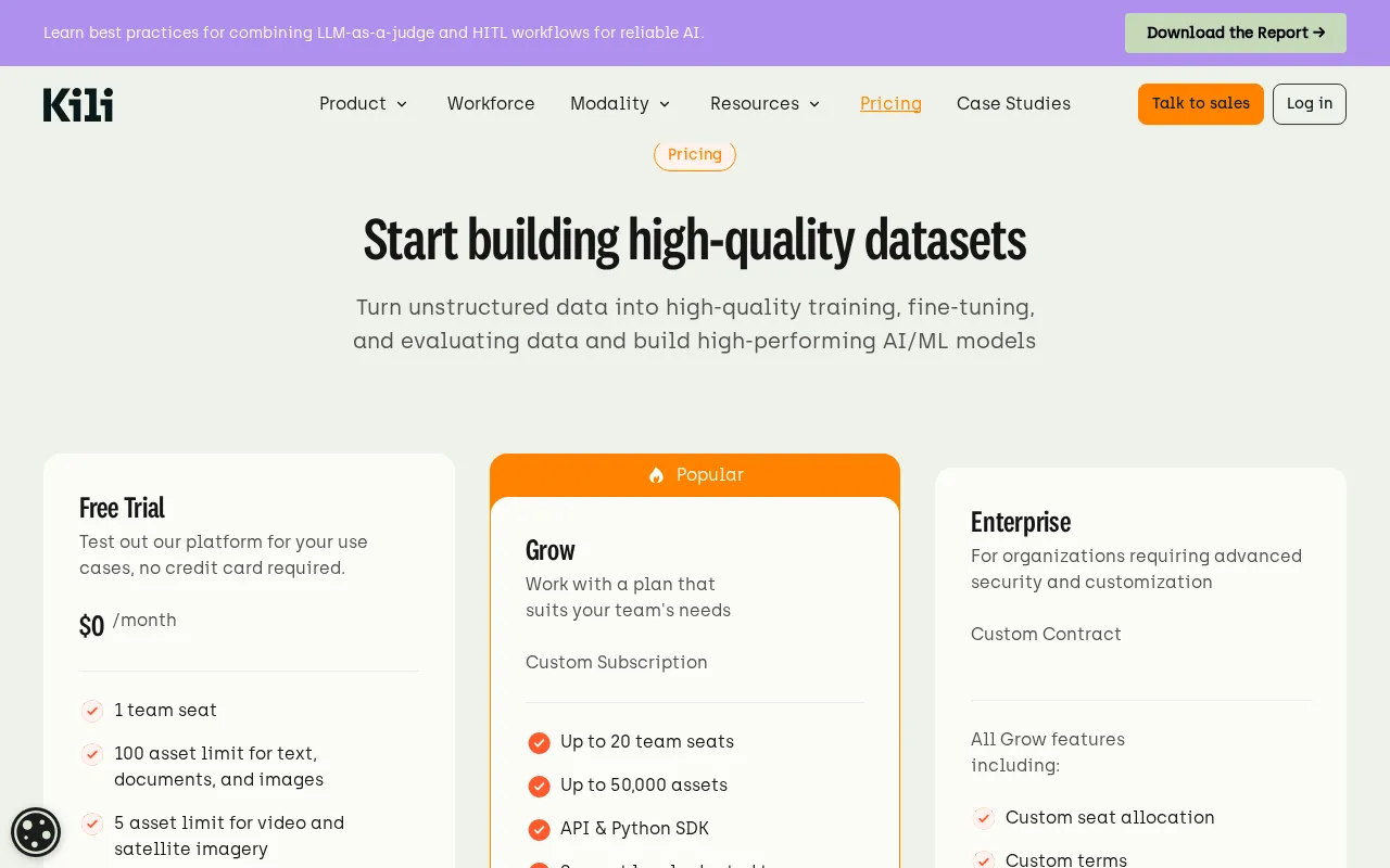 Kili Technology — pricing page