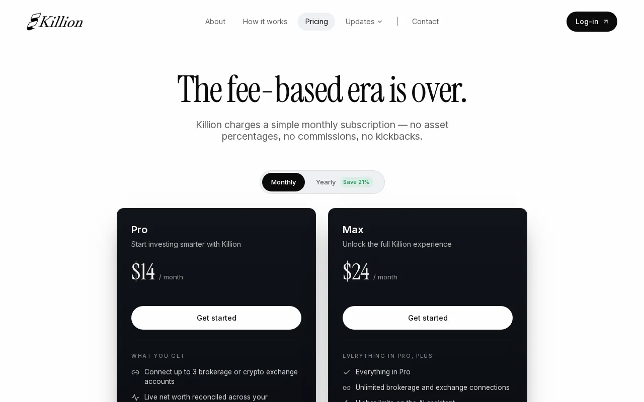 Killion Labs — pricing page