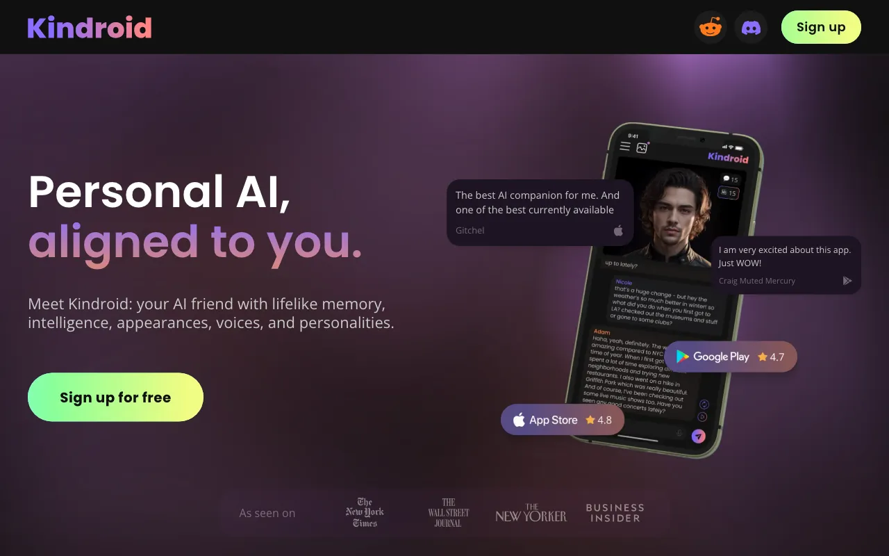 Kindroid — preview screenshot
