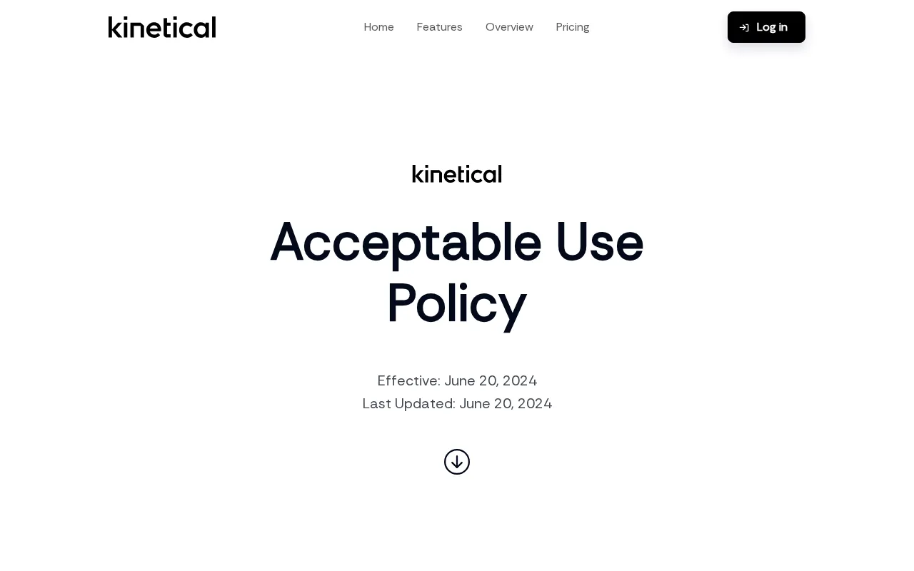 Kinetical — pricing page