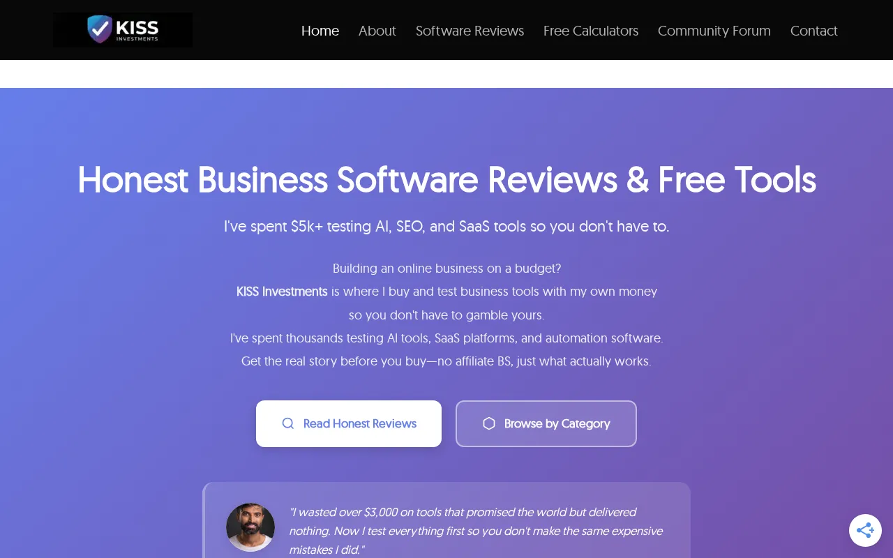 KISS Investments — preview screenshot