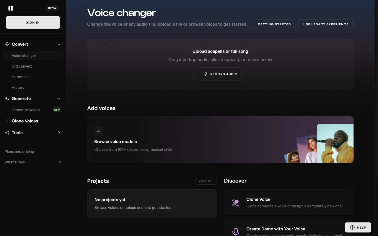 Kits AI — preview screenshot