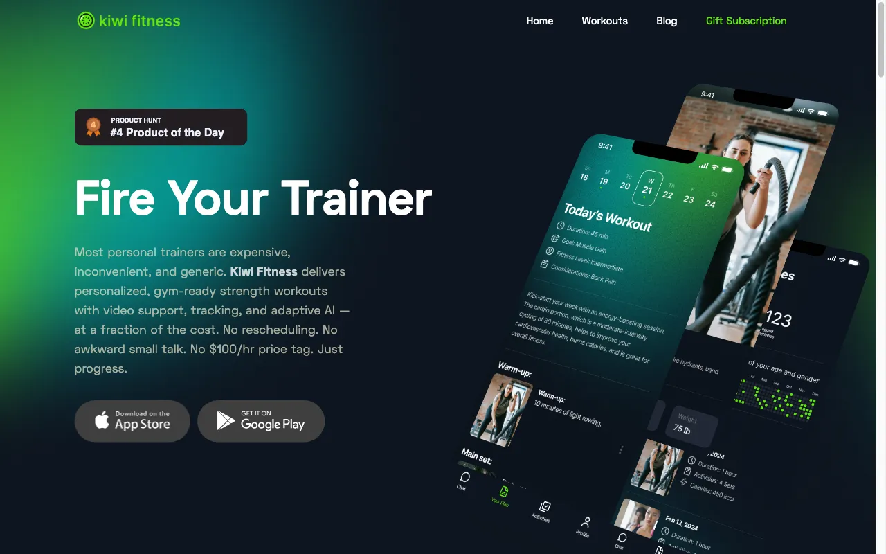 Kiwi Fitness — preview screenshot