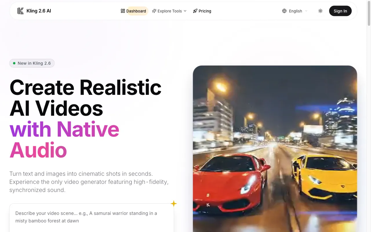 Kling 2.6 AI — preview screenshot