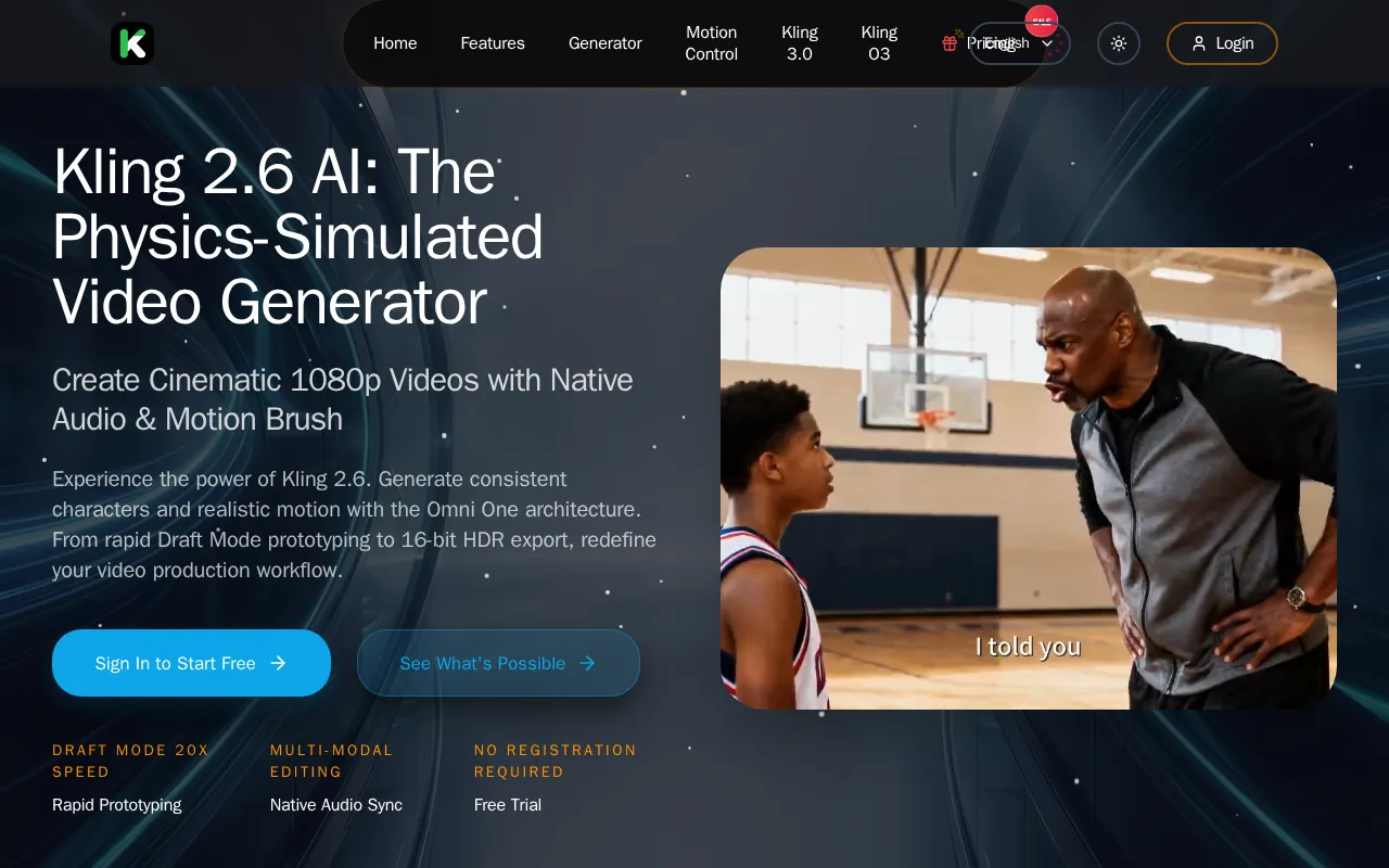 Kling 2.6 — preview screenshot