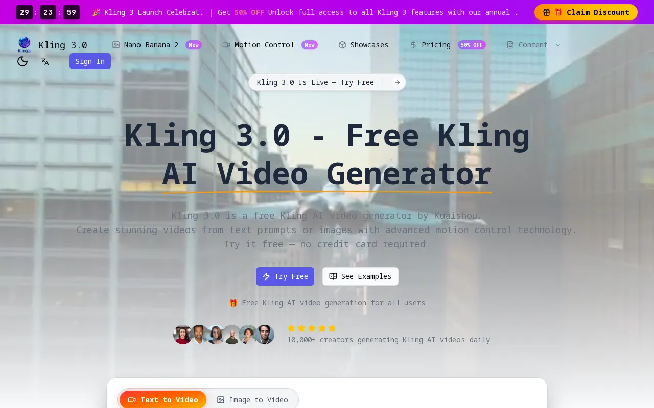 Kling 3.0 — preview screenshot