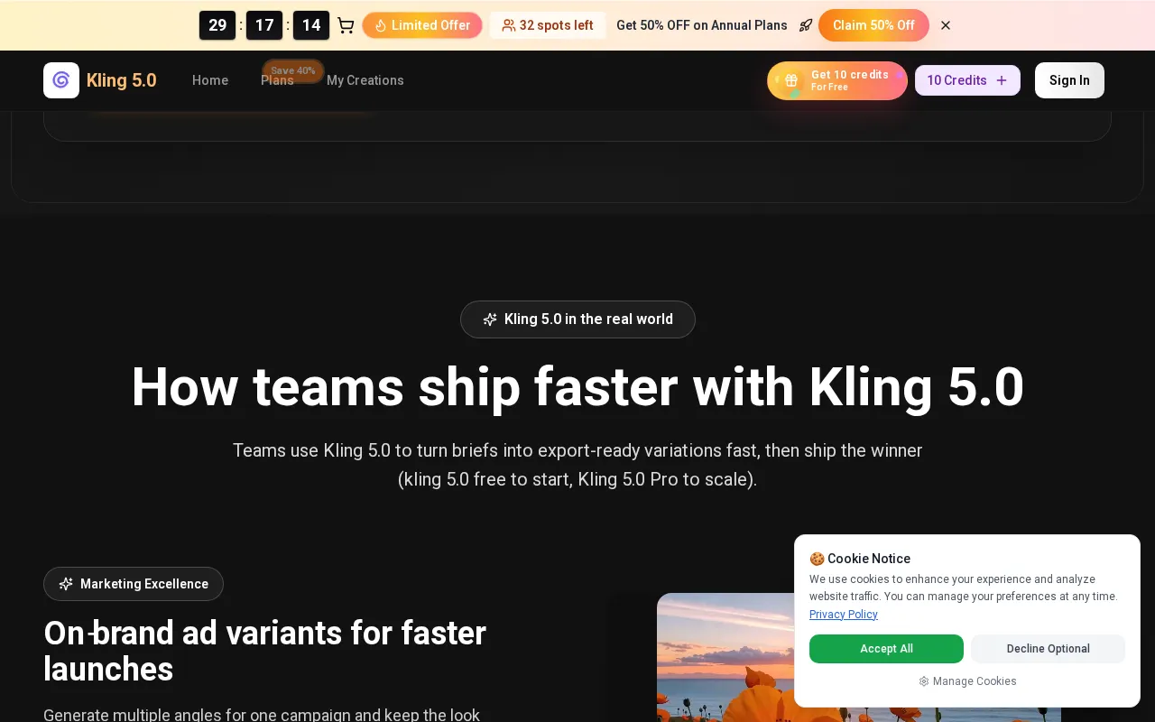 Kling 5.0 — preview screenshot