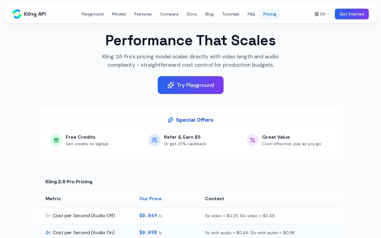 Kling AI - Next-Gen AI Video Generator — pricing page