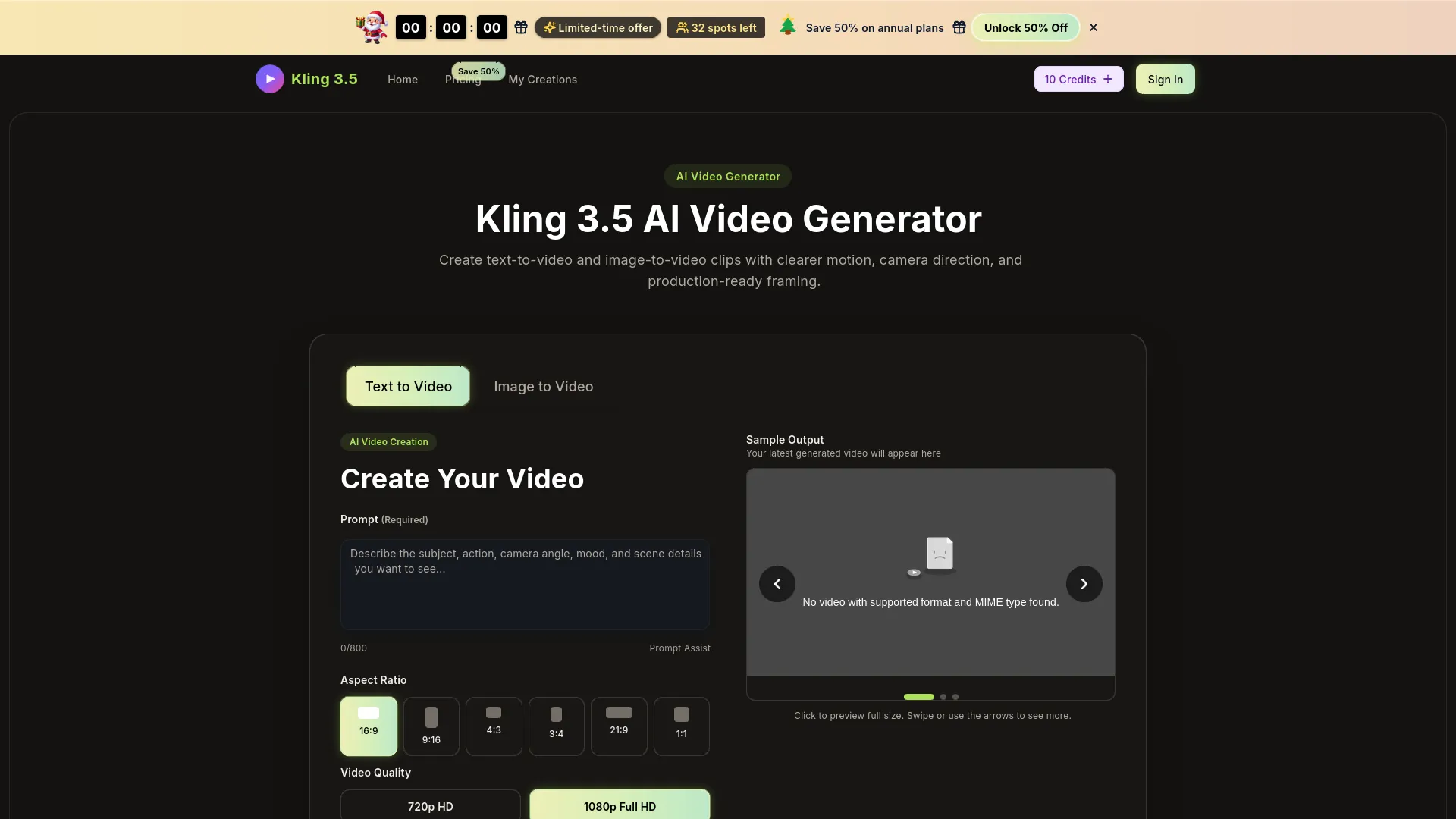 Kling3.5.org — preview screenshot