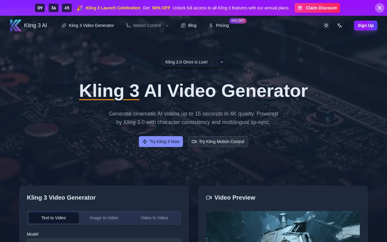 Kling3.app — preview screenshot