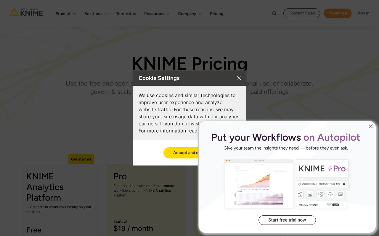 KNIME — pricing page