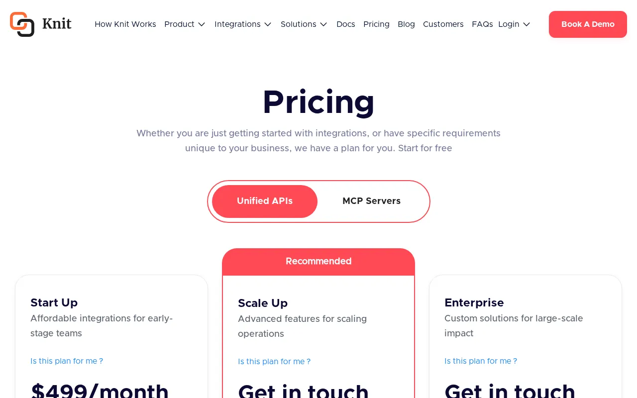 Knit — pricing page