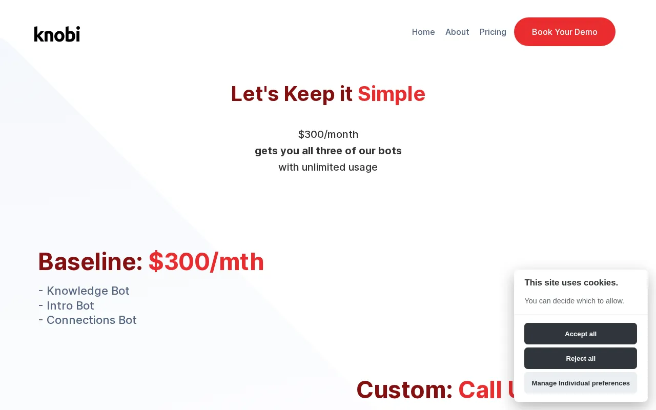 Knobi — pricing page