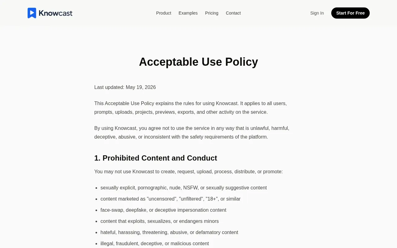 KnowCast — pricing page
