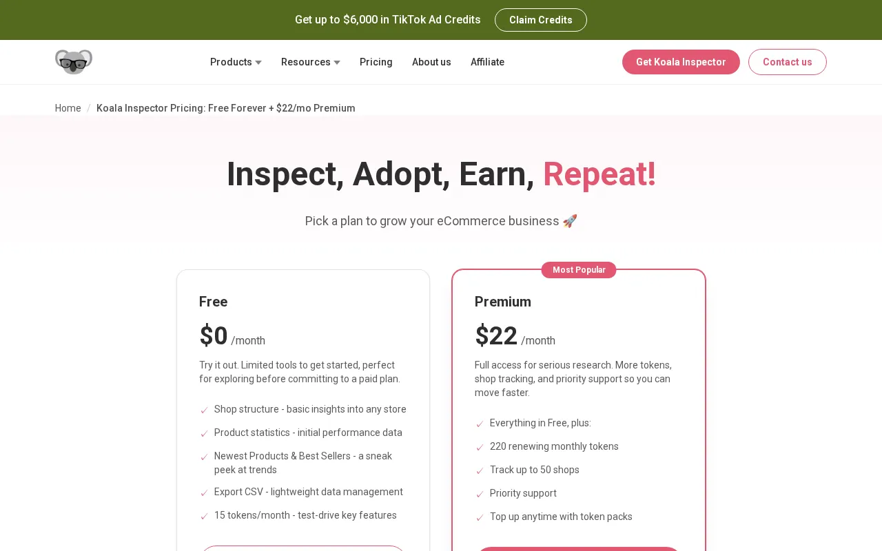 Koala Apps — pricing page